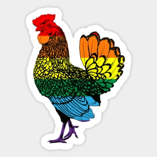 Chicken 3: Rainbow Pride Flag (2022) Sticker